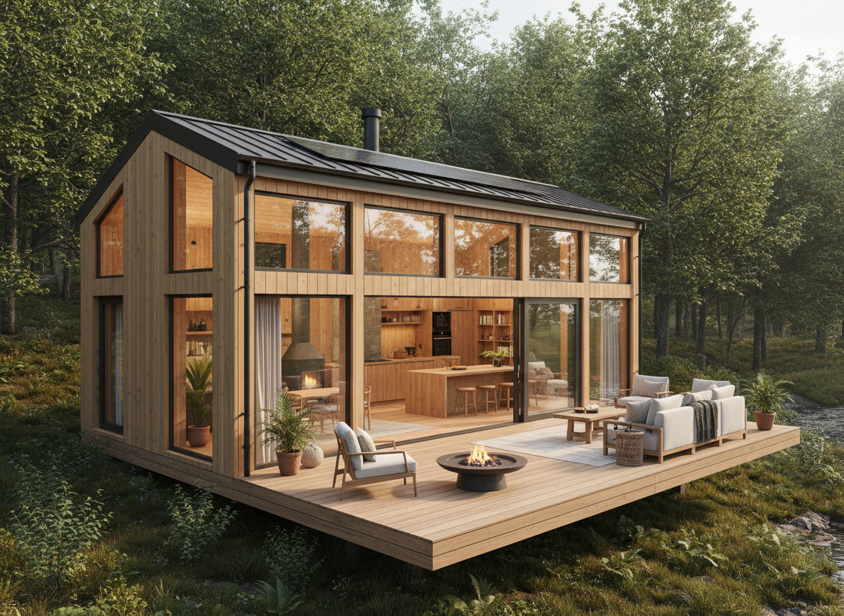Modelo de casa modular de entramado ligero de madera de Efficient Houses Málaga